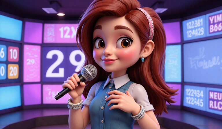 Animated bingo caller calling numbers