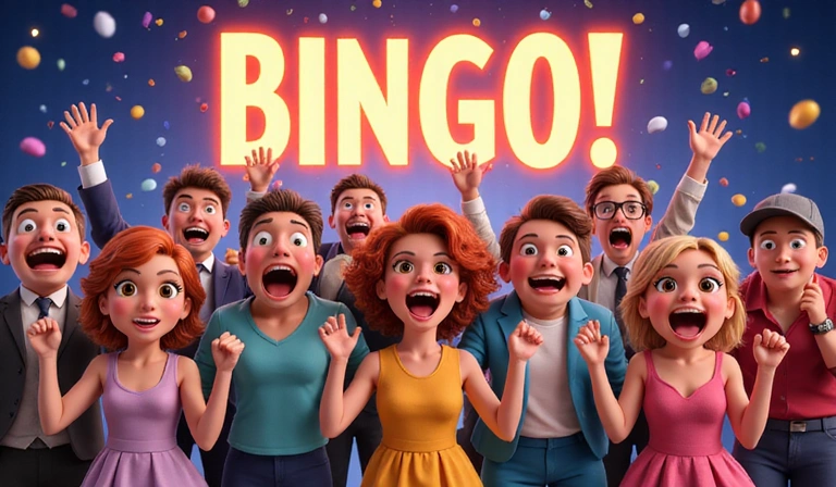 Celebration for winning bingo