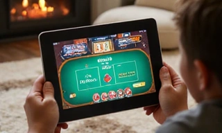 Person learning to play craps on a tablet