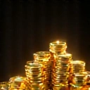 Small stack of virtual coins